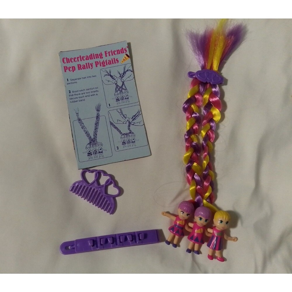 Tyco Fabulous Hair Friends - 1994 Vintage Mini Hair Dolls Purple Cheerleading